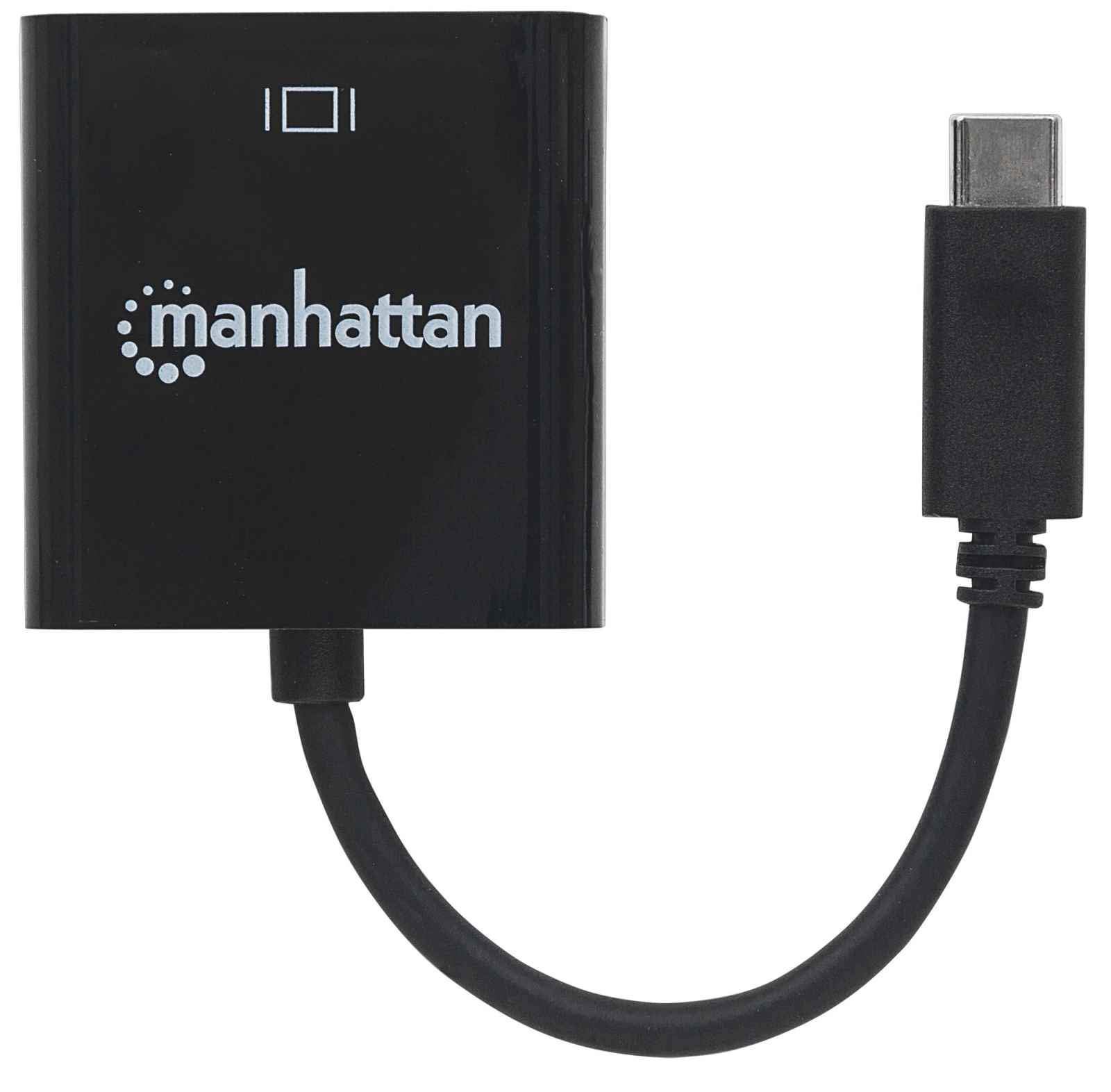Manhattan 151788 USB Type C to HDMI/VGA Graphic Adapter - 4K Ultra HD Video Converter for Laptop, MacBook, Tablet - Perfect for Home Office, Presentations & Gaming