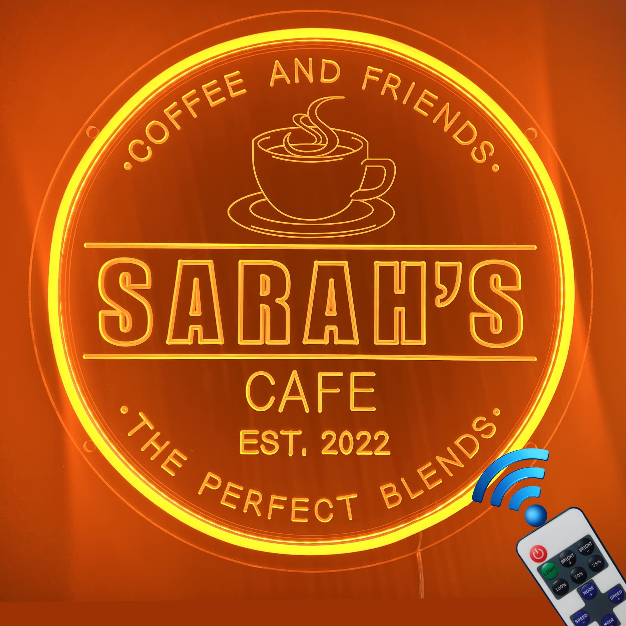 Custom LED Coffee & Tea Neon Signs - Personalized 3D Coffee Bar Decor for Home & Coffee Shops - Unique Gift for Coffee Lovers - Perfect for Home Bars, Cafés & Coffee Themed Parties