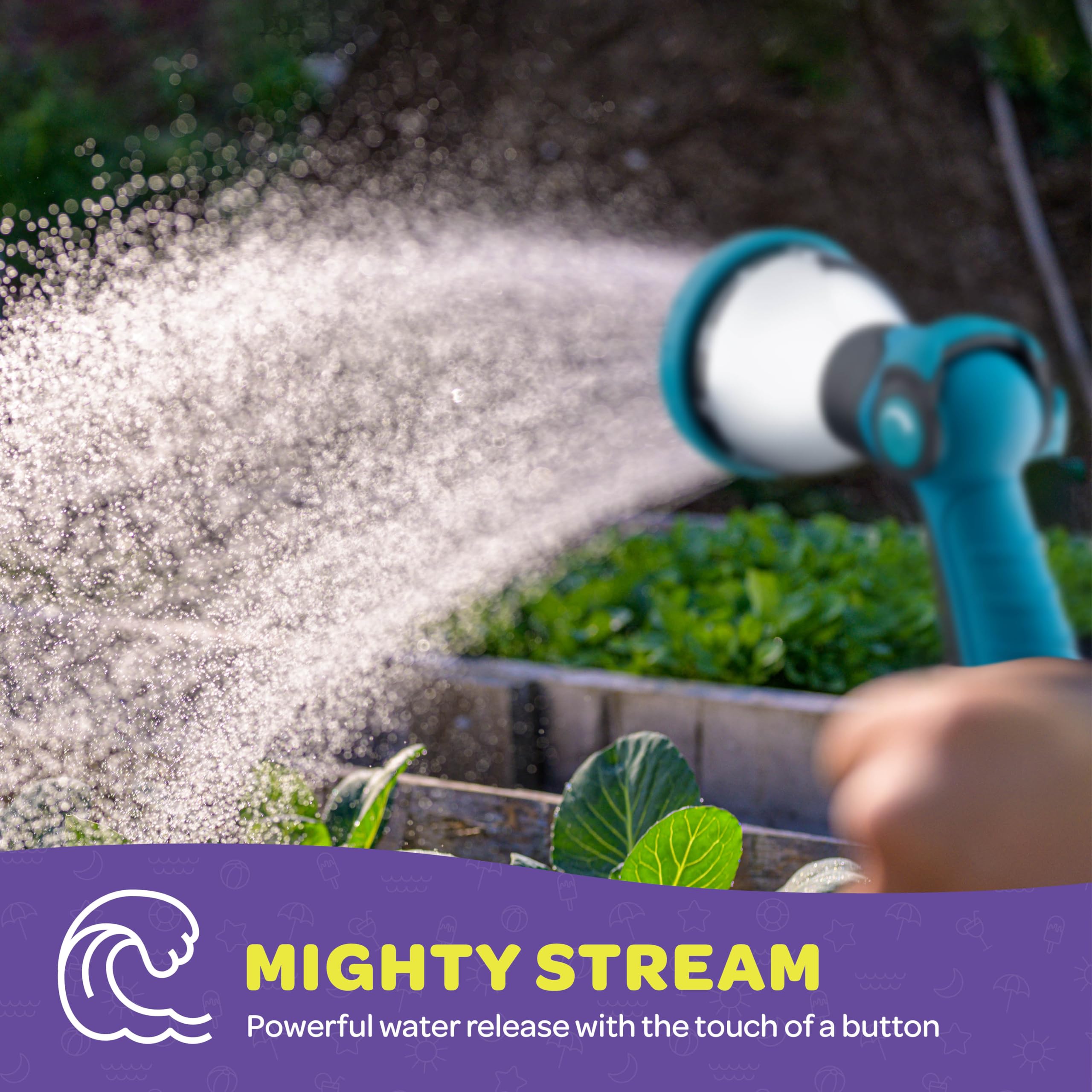 **Heavy Duty Garden Hose Nozzle [2 Pack] - 10 Adjustable Spray Patterns, Thumb Control & Ergonomic Grip - Perfect for Watering Plants, Lawns, Car Washing, and Outdoor Cleaning**