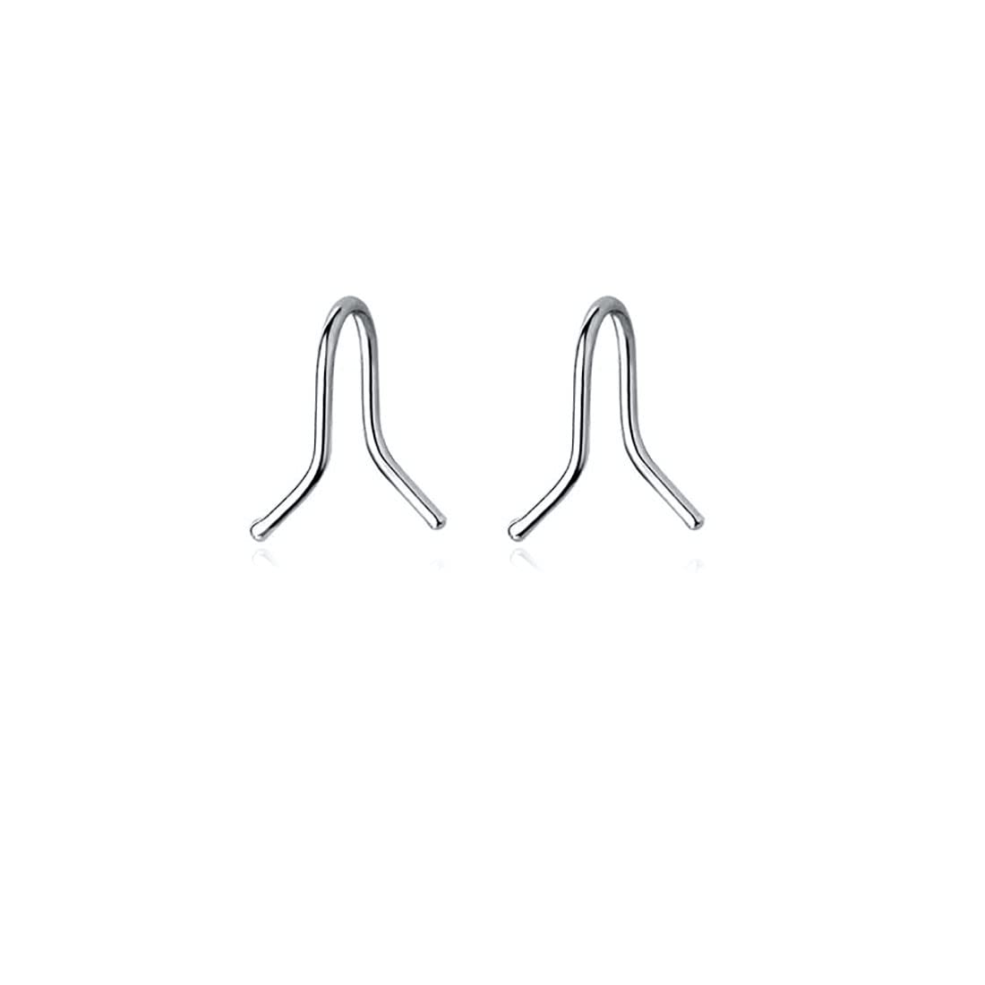 Yestrong 925 Sterling Silver Pull Through Hoop Earrings for Women - Minimalist Upside Down Open Threader Earrings - Perfect for Everyday Wear, Parties & Special Occasions