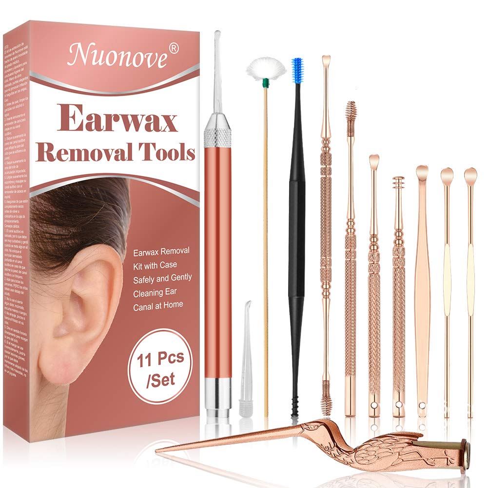 Earwax Removal Kit - 11 Pcs Ear Cleaning Tools with Brush & Storage Box - Safe Ear Wax Remover for Adults & Kids - Perfect for Home Use, Travel, and Personal Hygiene Care