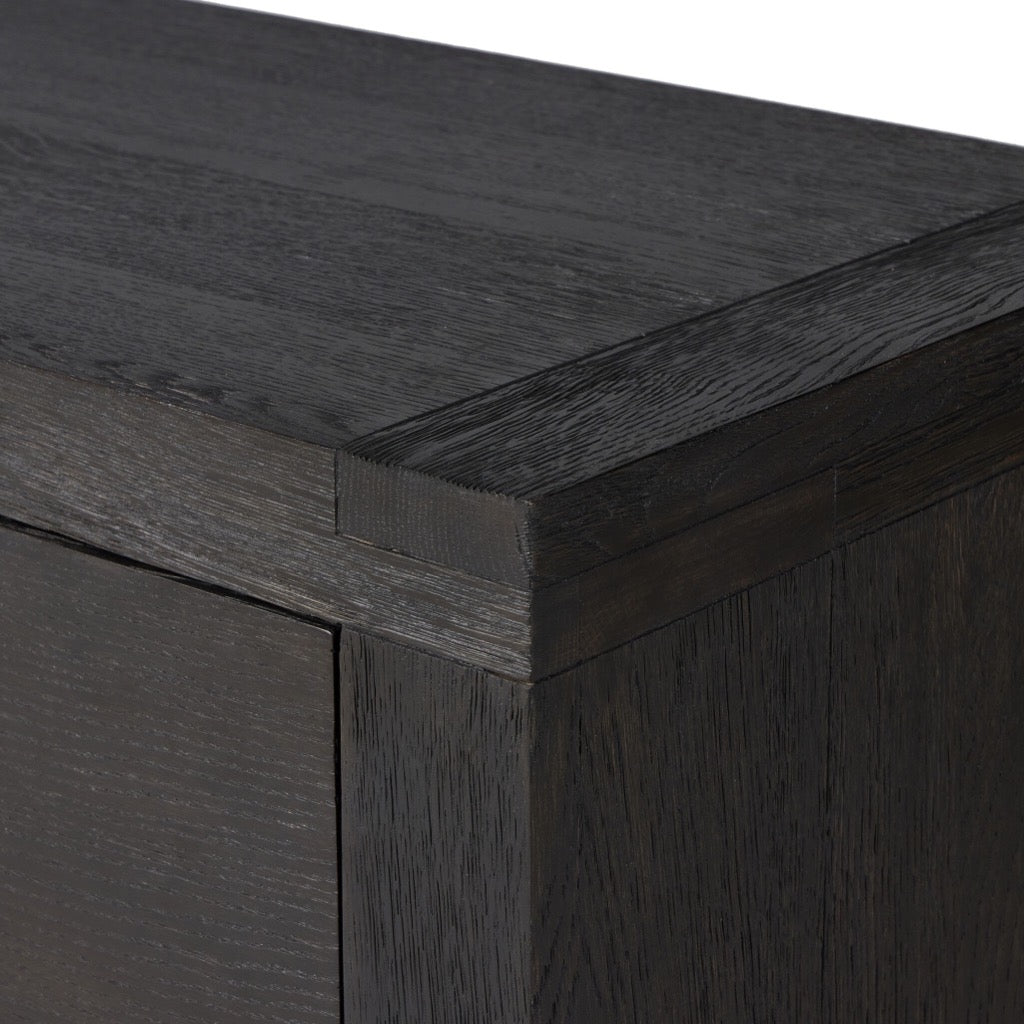Warby 6 Drawer Dresser - Worn Black Veneer Finish, Modern Bedroom Storage Furniture for Clothes & Accessories Organization