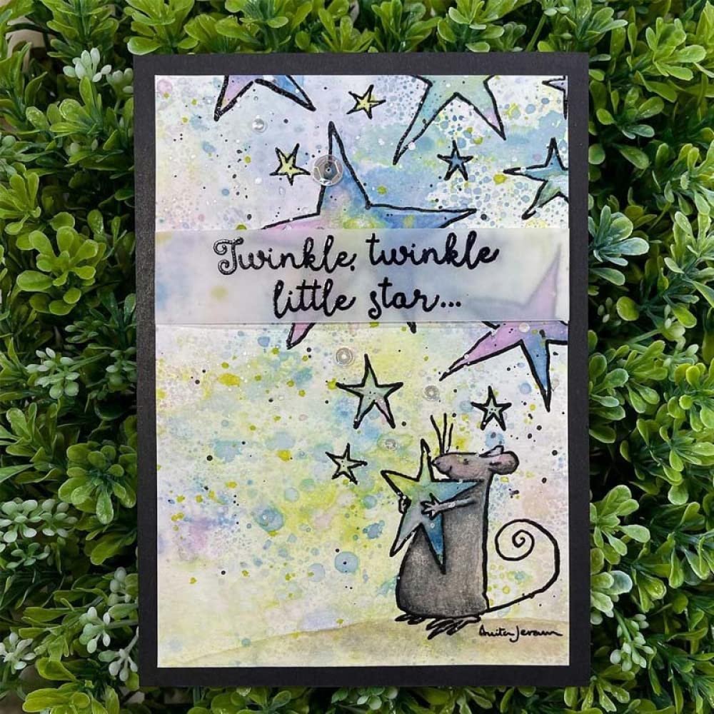 Twinkle Stars Metal Cutting Dies & Silicone Stamps Set for Card Making - DIY Scrapbooking, Paper Crafting, Arts & Crafts - Perfect for Birthday Cards, Wedding Invitations, and Holiday Decorations