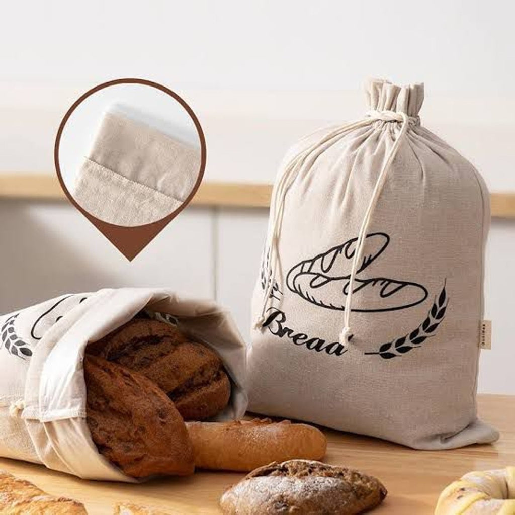 Classic Brunswick Bakers Reusable Linen Bread Bags - Eco-Friendly Cotton Storage for Homemade Bread, Baguettes & Pastries | Perfect for Farmers Markets, Picnics & Kitchen Organization