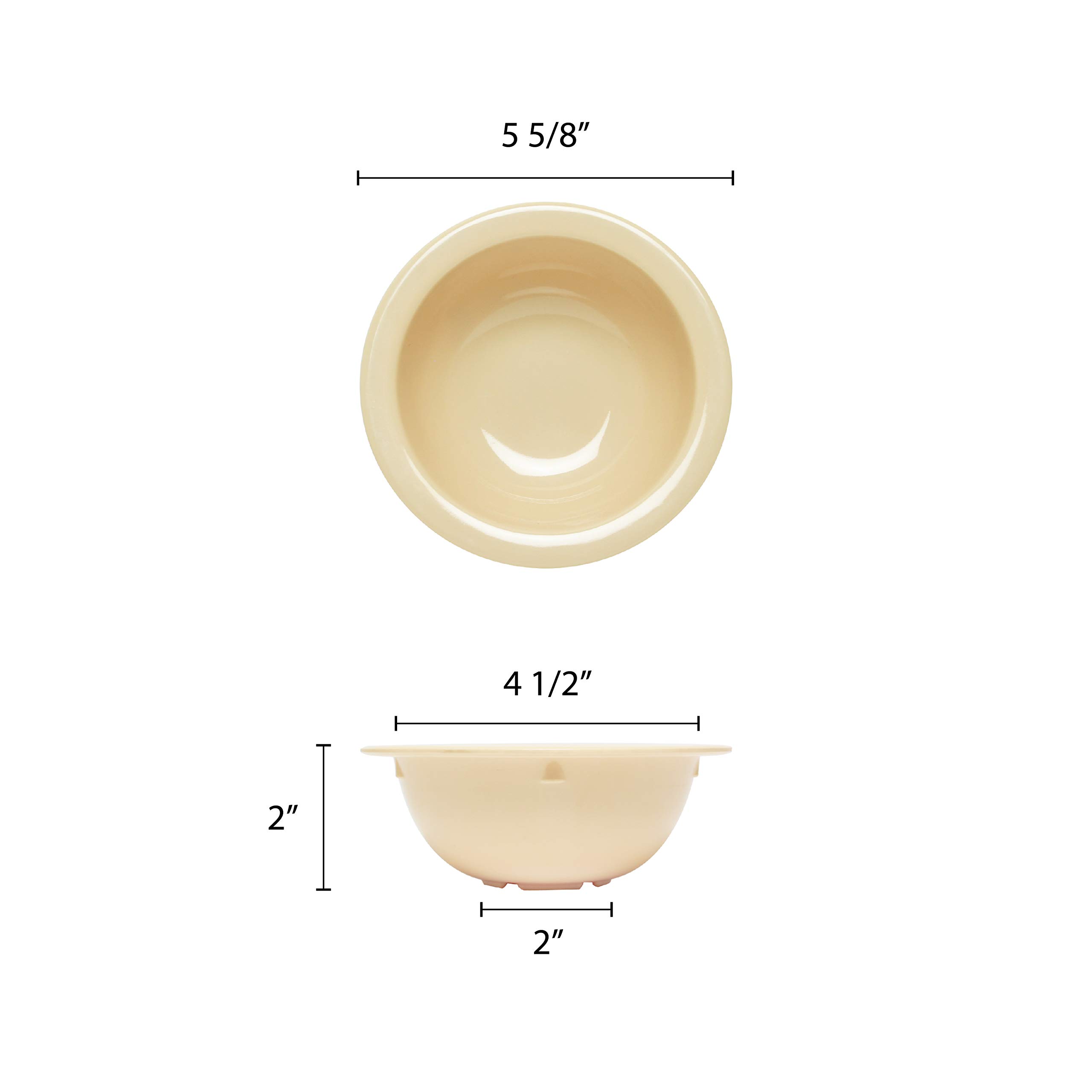 Premium Nustone Tan Melamine Grapefruit Bowls - Set of 12 (5.75 Inch, 13 oz) - Durable & Lightweight Dinnerware for Restaurants, Picnics, and Outdoor Dining