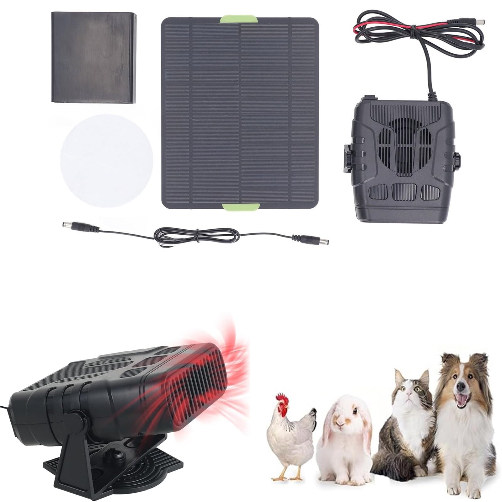 2025 Solar Powered Heater for Chicken Coop, Greenhouse & Dog House - Outdoor Solar Heating System for Winter, Drying & Warmth - Eco-Friendly Solar Heater for Pets, Plants & Poultry