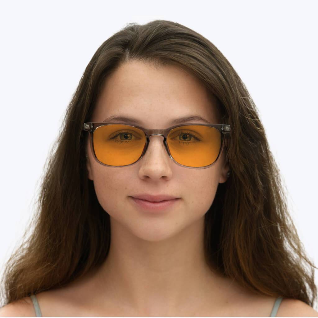 SunDown Taylor Blue Light Blocking Glasses - Pearl Grey Frame for Eye Strain Relief | Computer, Gaming & Nighttime Use