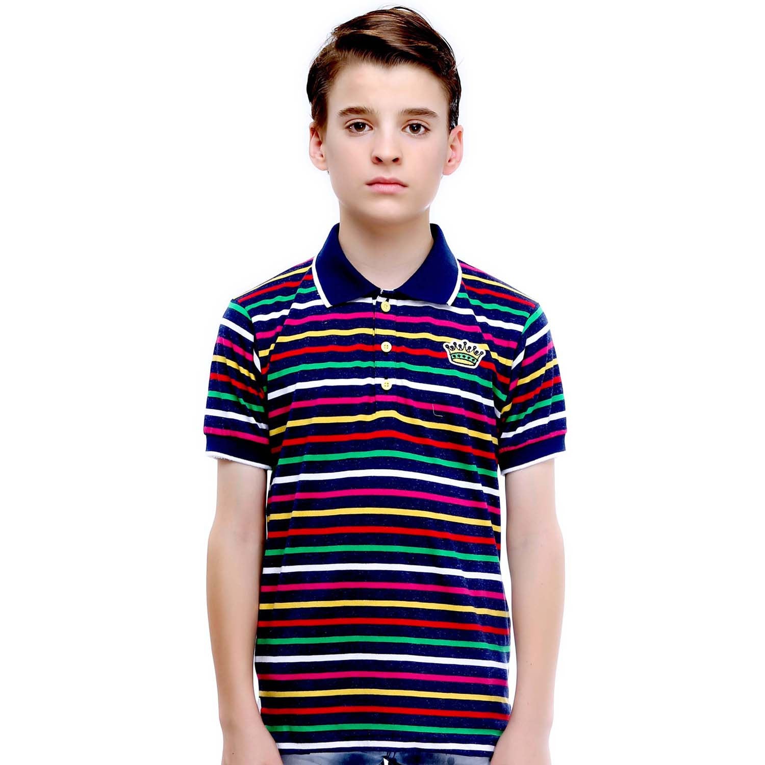 Trendy MashUp Super Stripes Multicolor Polo T-Shirt for Men - Casual & Stylish Summer Wear for Outdoor Activities & Parties