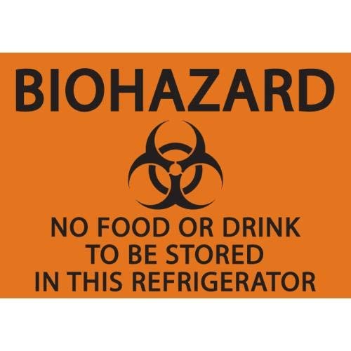 Zing Green Products 1917S Biohazard Warning Sign - 17 Packs of 2 Pieces (No Food or Drink Allowed) - Ideal for Laboratories, Hospitals & Hazardous Work Areas