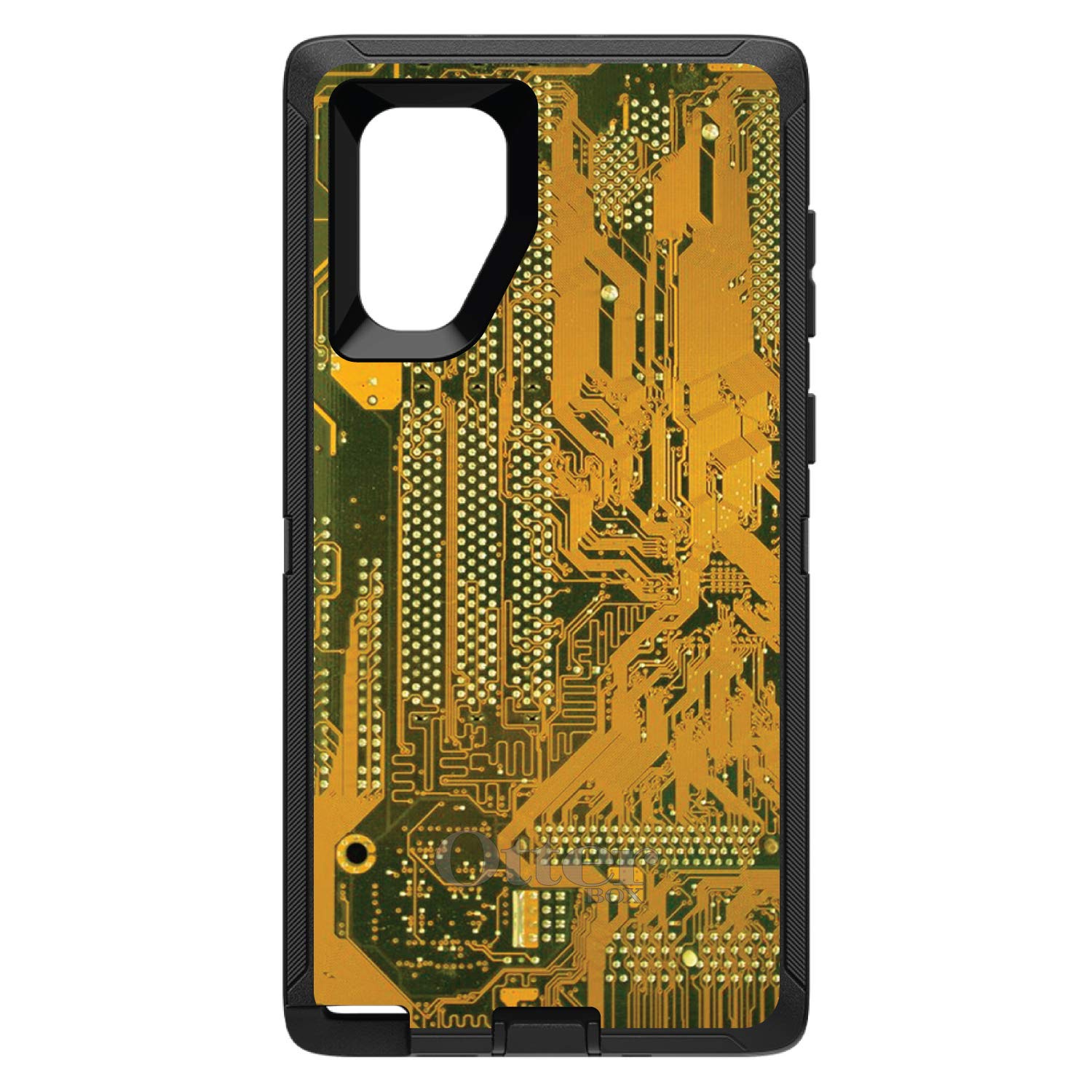 Premium Samsung Galaxy Note 10 Plus Case (6.8 Inch) - Durable Protective Phone Cover with Yellow Circuit Board Design - OtterBox Defender Alternative - Perfect for Business, Travel & Everyday Use