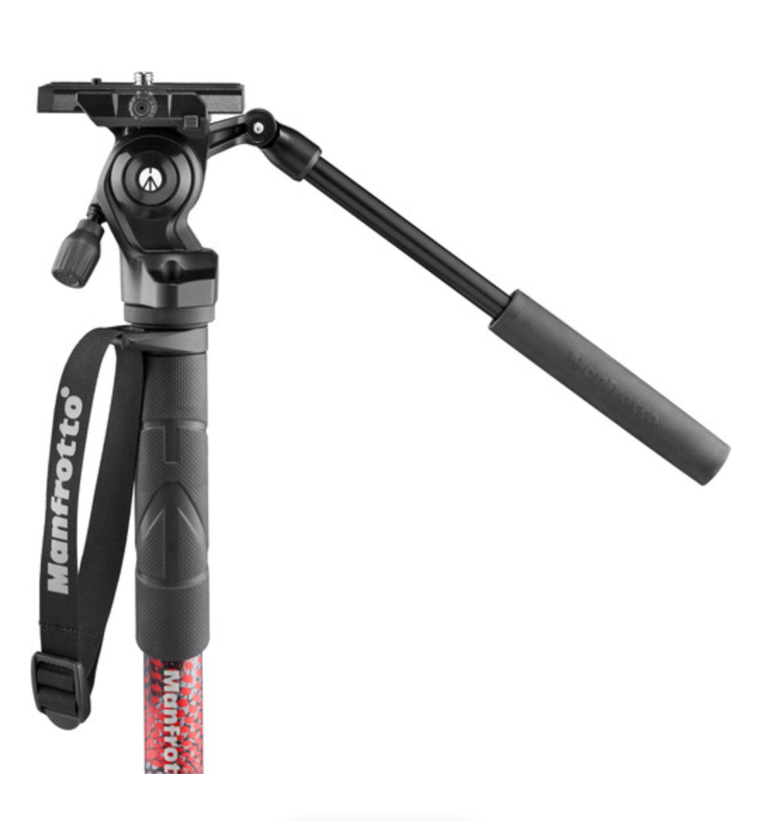 Manfrotto Element MII Video Monopod Kit - Lightweight Aluminum Camera Monopod with Fluid Head for DSLR & Mirrorless Cameras - Perfect for Travel, Vlogging & Professional Videography
