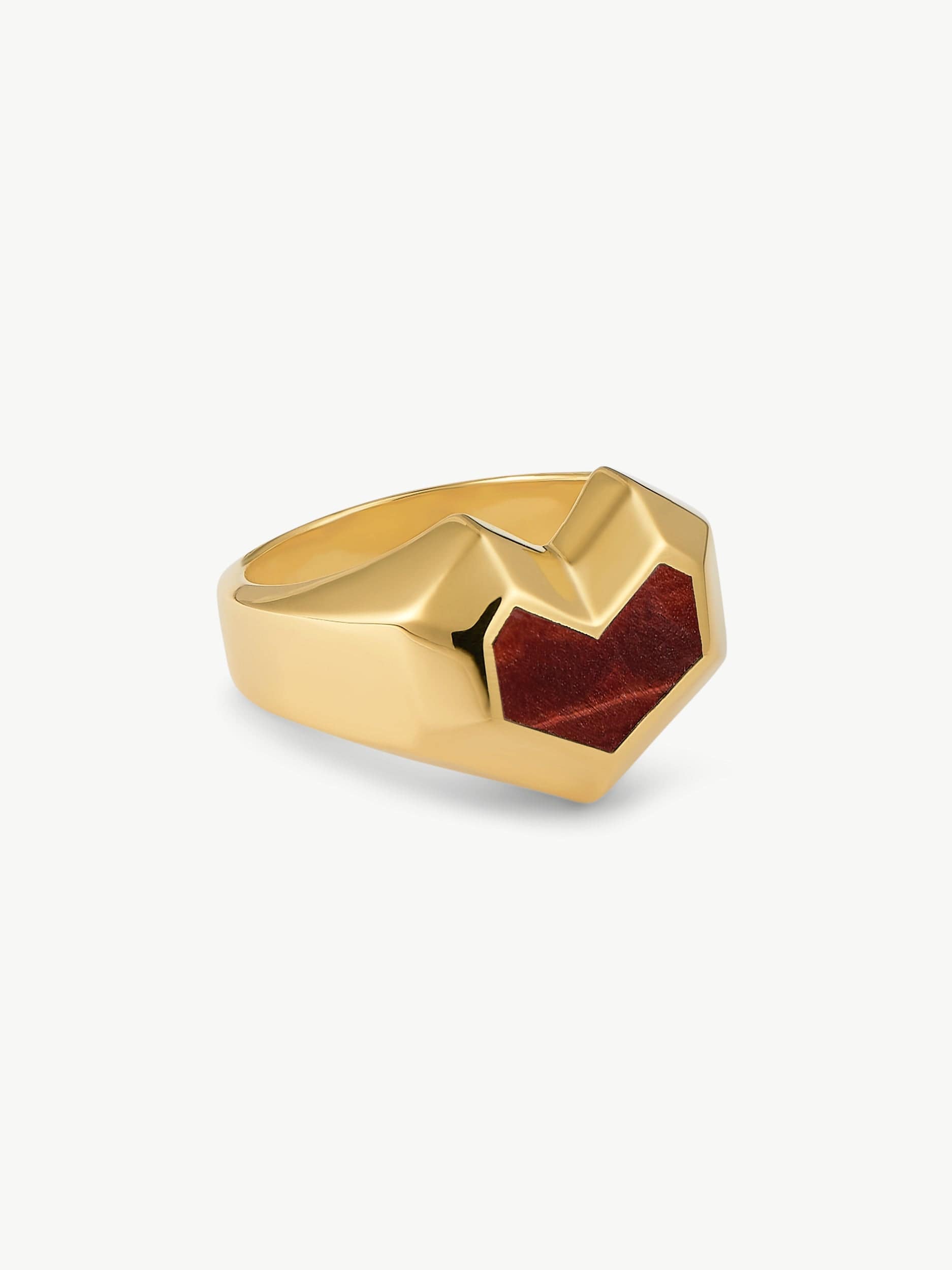 18K Gold Plated Red Tiger Eye Ring for Women - Elegant Statement Jewelry for Everyday Wear, Gift Giving & Special Occasions