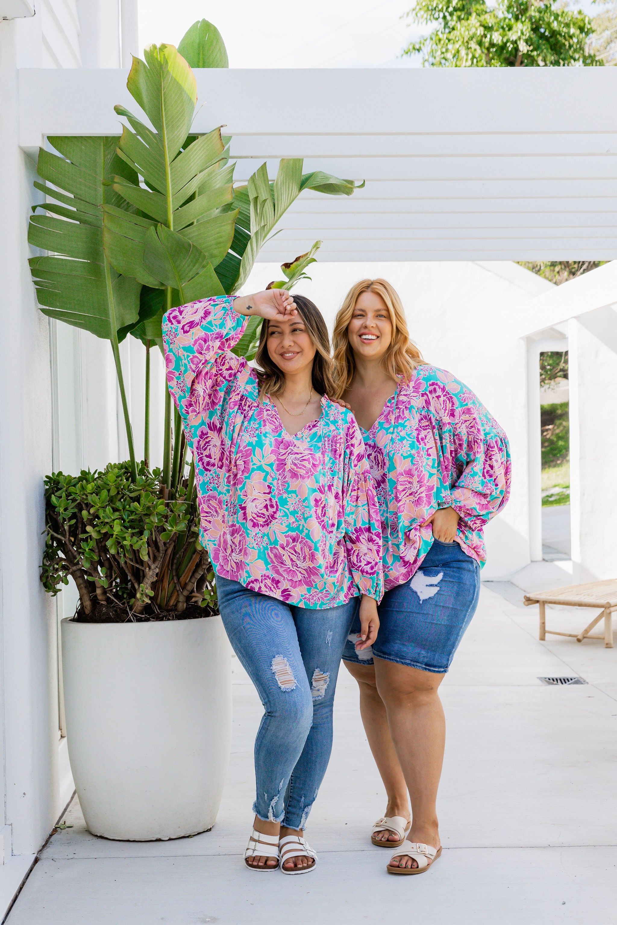 Amira Blouse in Destiny Print - Stylish Floral Women's Top for Casual Wear & Office Outfits