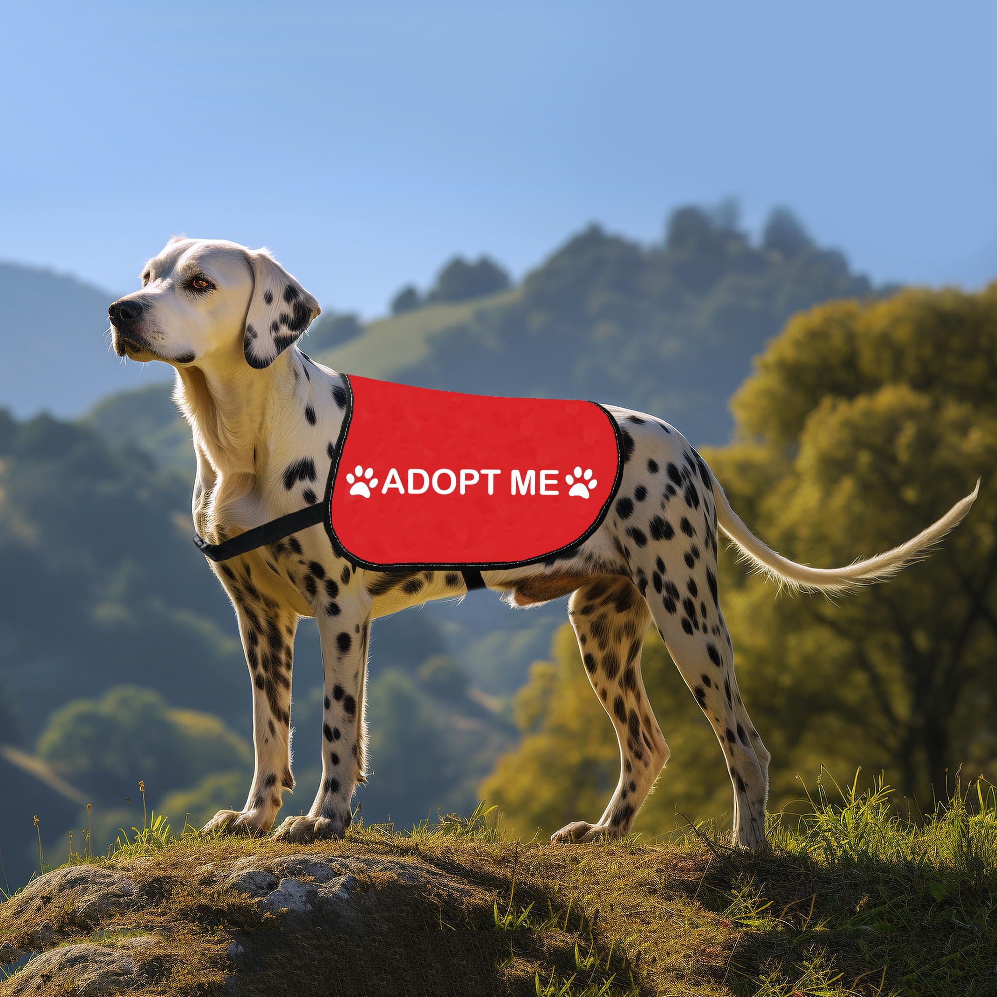 HOLLP Rescue Dog Jacket Vest - ADOPT ME Service Dog Apparel for Working Dogs - Reflective Safety Vest for Pet Adoption Events & Training (Medium Size) - Perfect for Outdoor Activities & Public Service