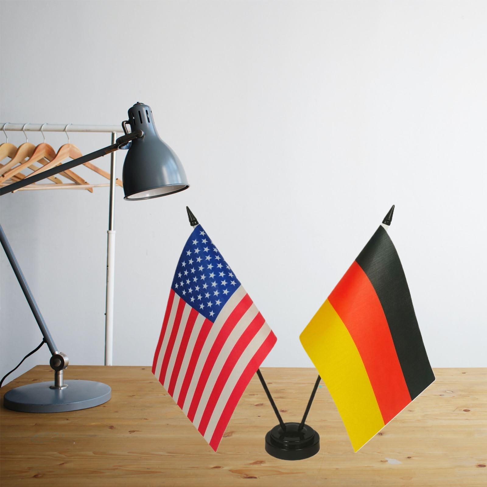 Miniature American & German Friendship Table Flag Set - USA & Germany Desk Flags for Office, Room Decor, and International Events - Perfect for Home, Office, or Diplomatic Displays