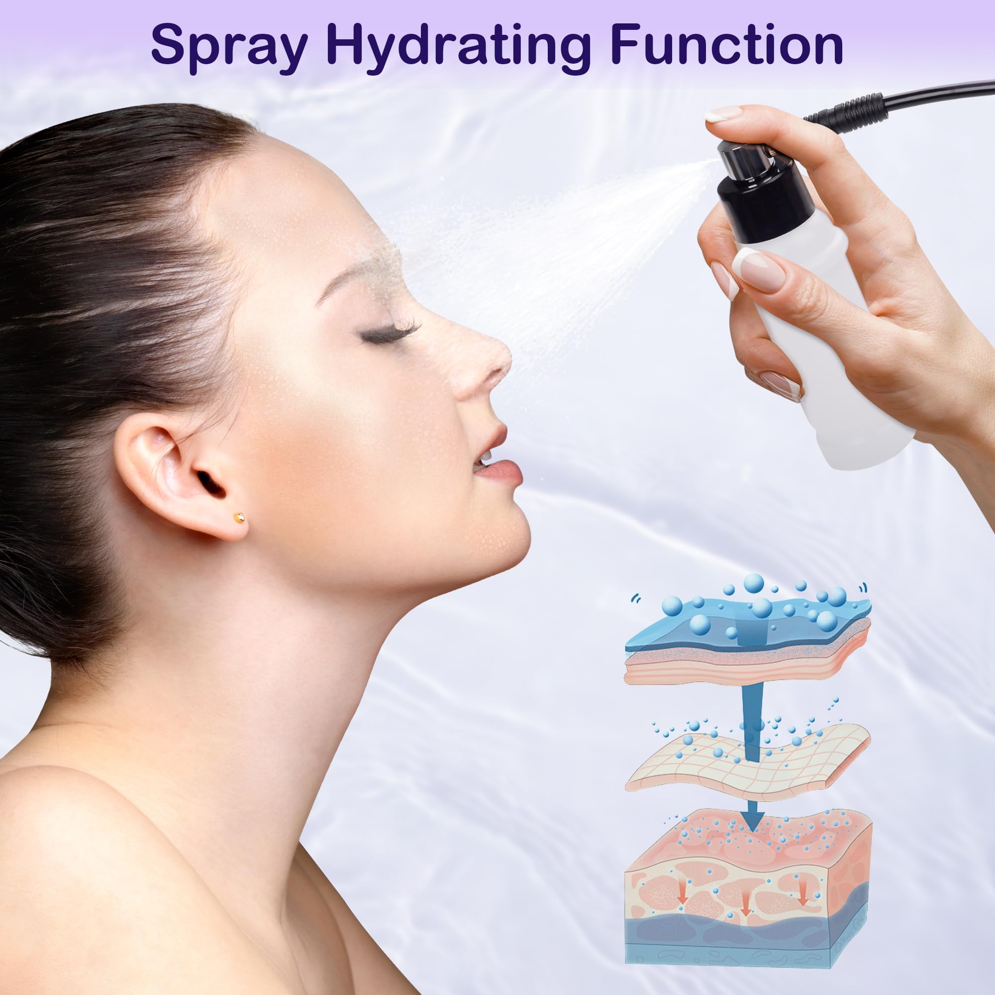 Professional 3-in-1 Diamond Microdermabrasion Machine for Face - Dermabrasion, Blackhead Removal & Hydration Spray | Esthetician & At-Home Skincare Device | Perfect for Spa Treatments & Facial Rejuvenation
