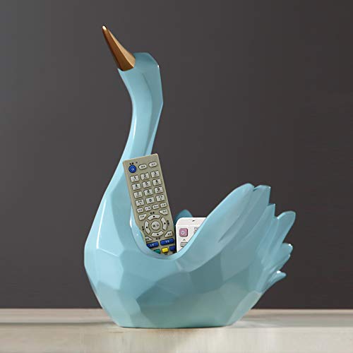 DAJIADS Blue Swan Figurine - Creative Geometric Love Snacks Holder, Decorative Statue for Living Room, Bedroom, Bookcase & Desktop - Perfect Home Decor Gift for Housewarming & Anniversaries | Elegant Home & Office Decoration