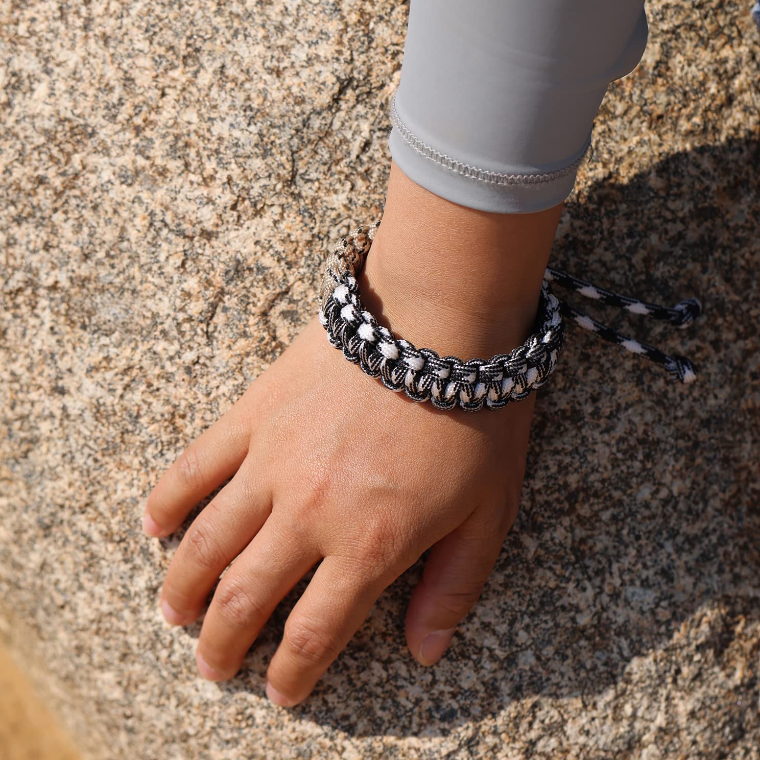 2 Pack Handmade Paracord Survival Bracelets - Adjustable Braided Rope Bracelet for Men & Women - Perfect for Camping, Hiking, Outdoor Adventures & Gifts