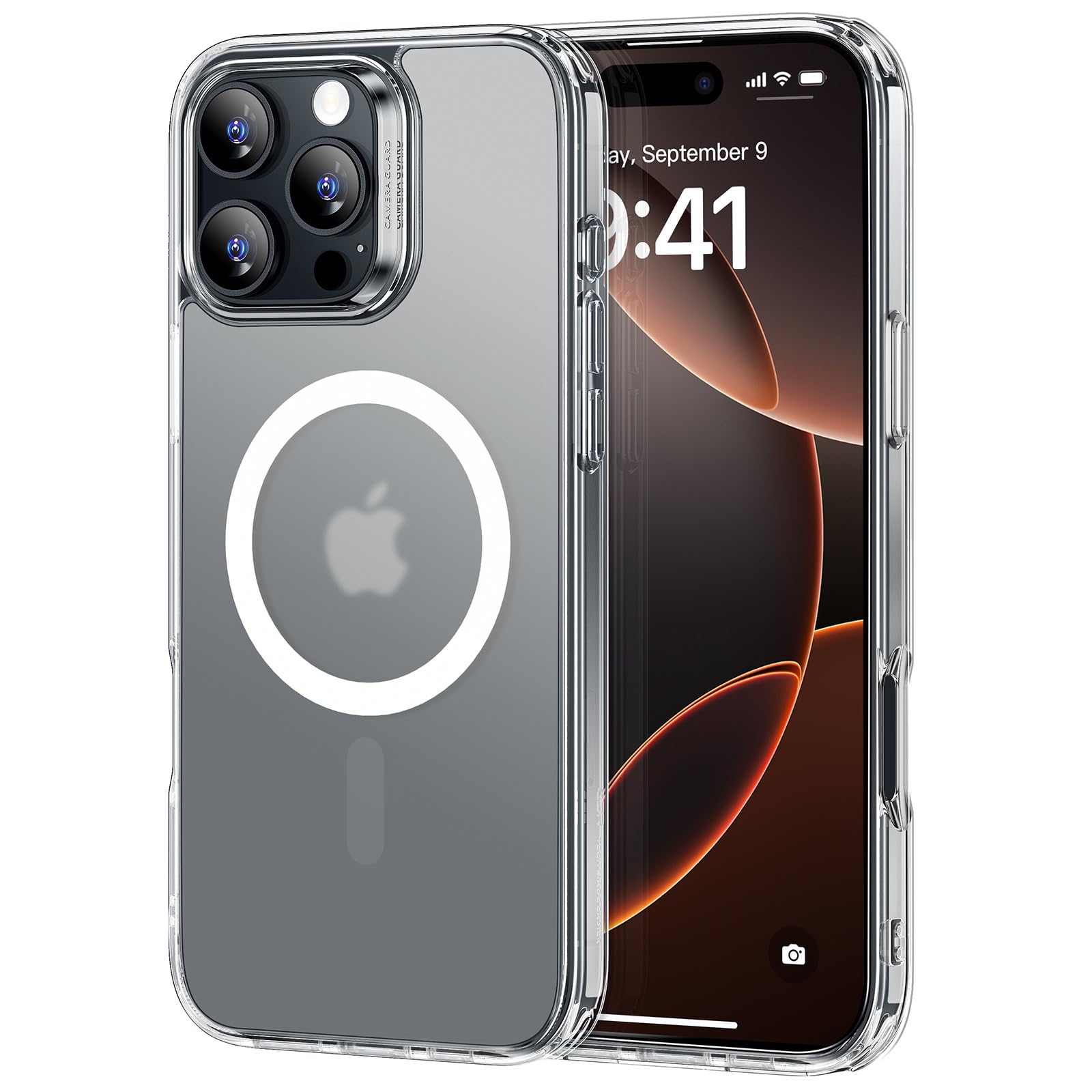 ESR Magnetic Phone Case for iPhone 16 Pro Max - Military-Grade Shockproof Protection, MagSafe Compatible, Frosted Clear Hybrid Case (HaloLock) | Perfect for Everyday Use, Travel & Outdoor Activities