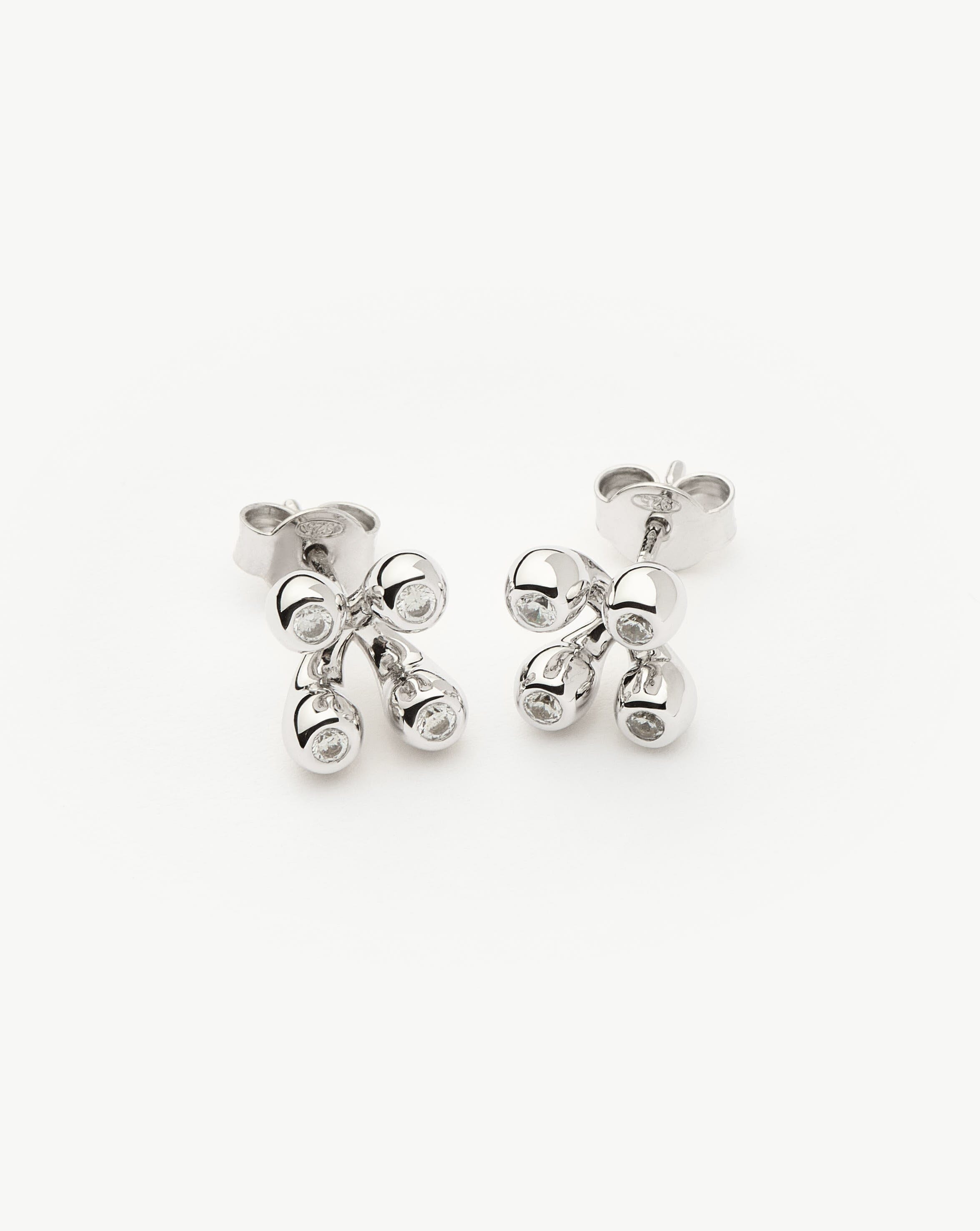 Sterling Silver Atom Stud Earrings - Minimalist Science Jewelry for Women, Perfect for Everyday Wear & Gifts