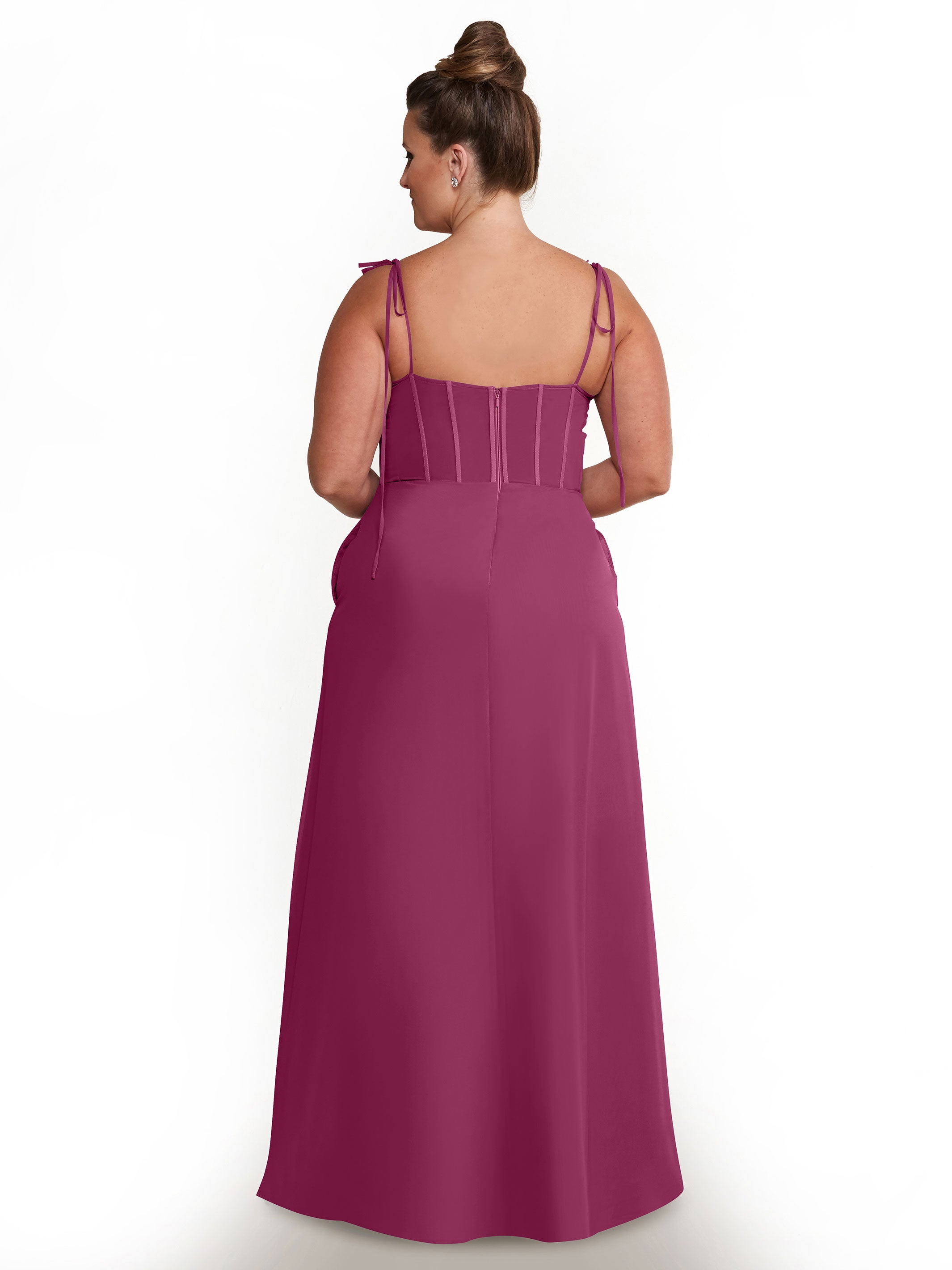 Elegant 80144 Chiffon A-Line Bridesmaid Dress with V-Neck & Spaghetti Straps - Perfect for Weddings, Formal Events & Special Occasions