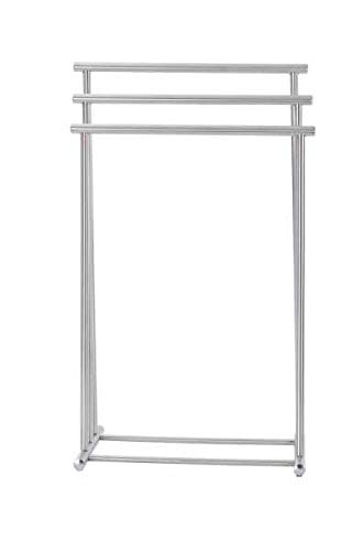 WENKO Stainless Steel Towel Rack & Clothes Stand - Silver, 37 x 50 x 76 cm - Space Saving Bathroom & Bedroom Organizer for Towels, Robes & Clothes
