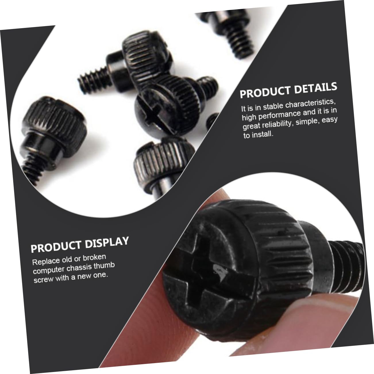 Uonlytech 100pcs Black Oxidation Computer Case Screws - Thumb Screws for PC Chassis, Motherboard & Hardware Accessories - Perfect for DIY Computer Builds, Upgrades & Repairs