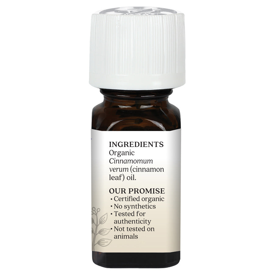 Organic Cinnamon Leaf Essential Oil .25 oz (7.5ml) - 100% Pure & Natural Aromatherapy Oil for Diffusers, Massage & DIY Skincare