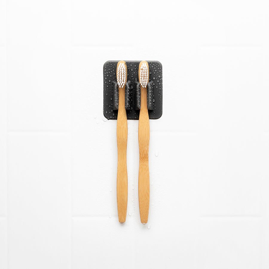 TOOLETRIES The George Toothbrush Holder - Modern Bathroom Organizer, Charcoal - Perfect for Countertop Storage & Bathroom Decor