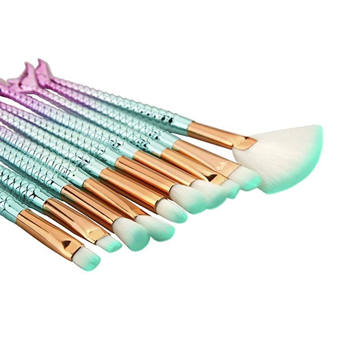 Glowhouse 10-Piece Makeup Brush Set with Pink Beauty Blender - Professional Cosmetic Brushes for Foundation, Blending, Contouring & Eyeshadow - Perfect for Travel, Home & Salon Use