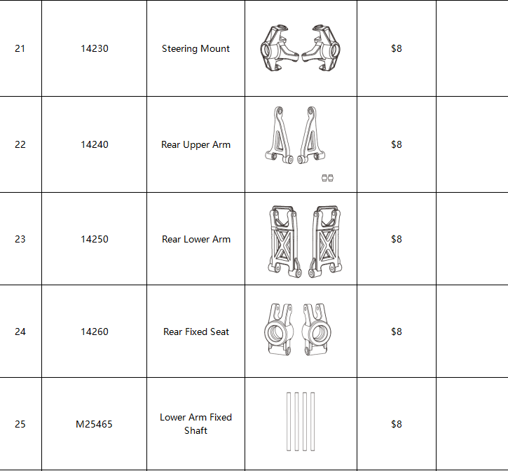 MJX Hyper Go 14303 RC Car Replacement Parts & Accessories Kit - Full Set Spare Parts for Off-Road Bashing, Racing & Maintenance