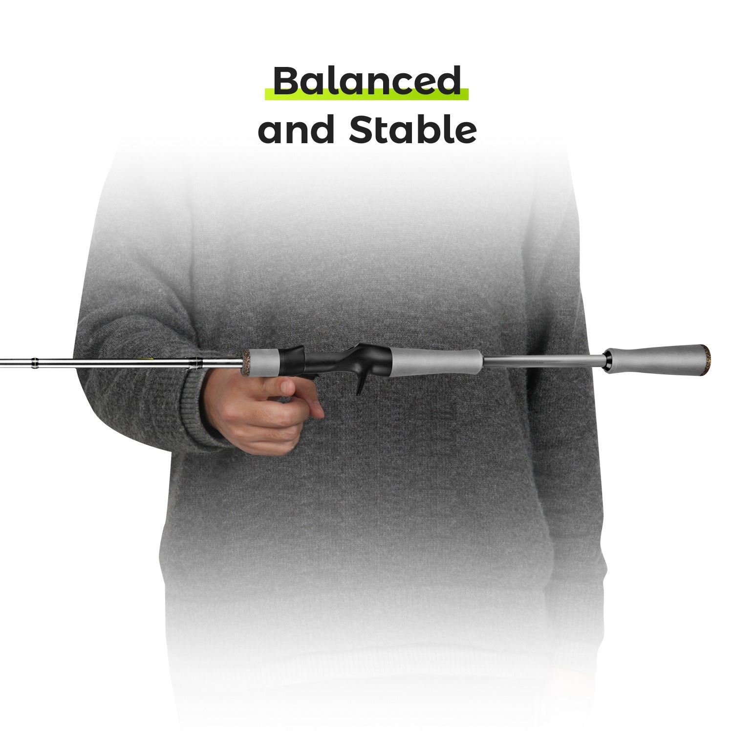 Pioneer Bass 2-Piece Casting Rod - High Performance Fishing Rod for Freshwater & Saltwater - Perfect for Bass Fishing, Kayak Fishing, and Shore Casting