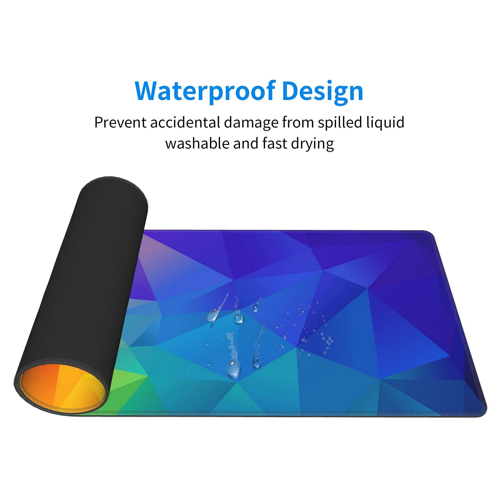 XXL Rainbow Gaming Mouse Pad - Extra Large 31.5×11.8 Inch Non-Slip Desk Mat for Keyboard & Mouse - Cool Extended Mousepad for PC, Office & Home Gaming Setup - Perfect for Esports, Work & Study