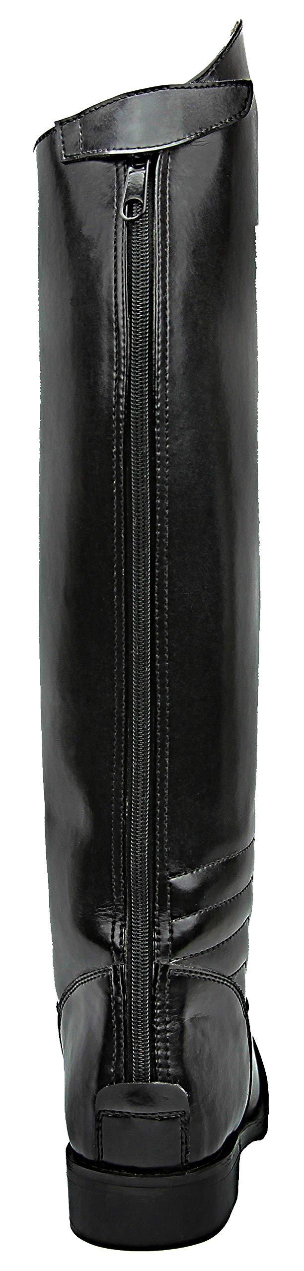 Men's Elegant Dress Riding Boots with Zipper - English Equestrian Black Leather Boots for Horseback Riding & Formal Occasions