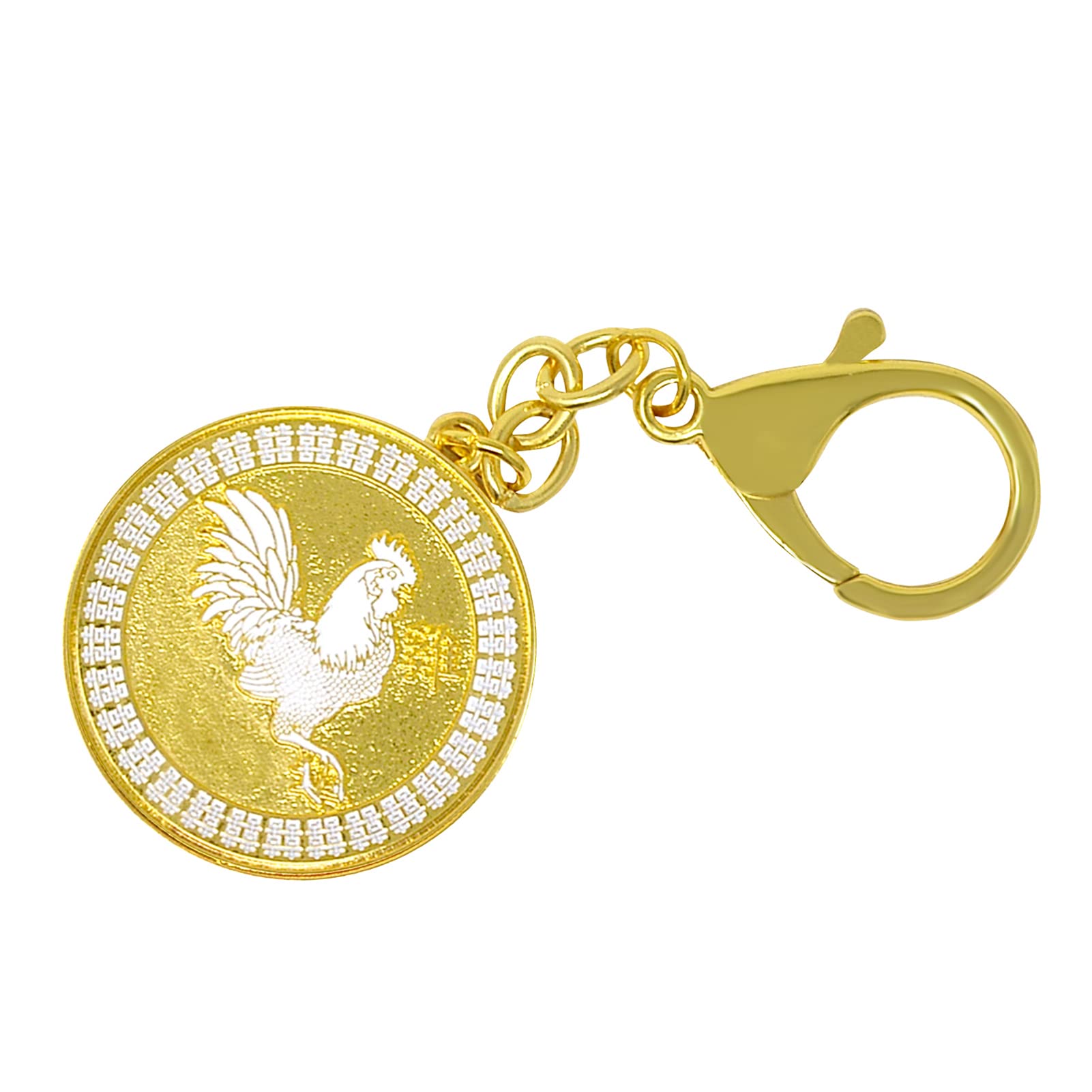 Feng Shui Rooster Peach Blossom Amulet Keychain - Chinese Zodiac Lucky Charm for Love & Relationships - Perfect for Attracting Romance, Gifts & Personal Protection