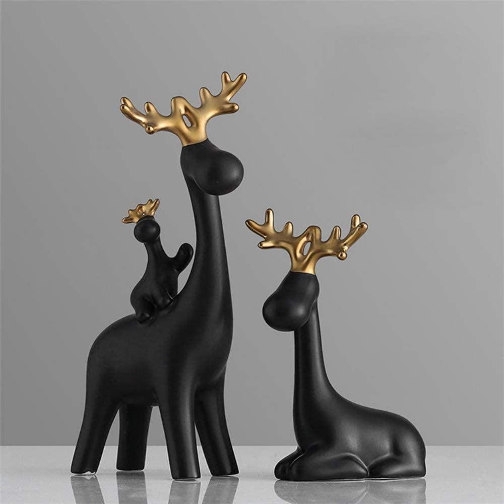 Handcrafted Resin Deer Statue - Family of Four Deer Sculpture for Home Decor, Living Room & Garden Decoration - Unique Gift Idea