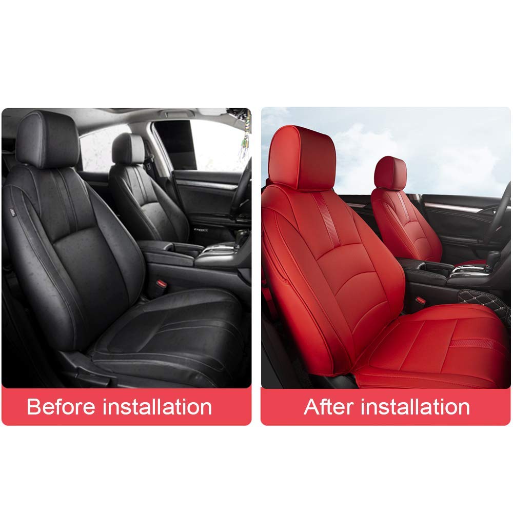Premium Custom Leather Seat Covers for Land Rover Range Rover 5-Seat (2013-2015) - Red LCD Screen Protection | Luxury Car Interior Upgrade for Road Trips & Daily Commute