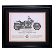 2003 Harley Davidson VRSCA V-Rod Framed 16x20 Wall Art Print - Premium Quality Motorcycle Decor for Man Cave, Garage & Office