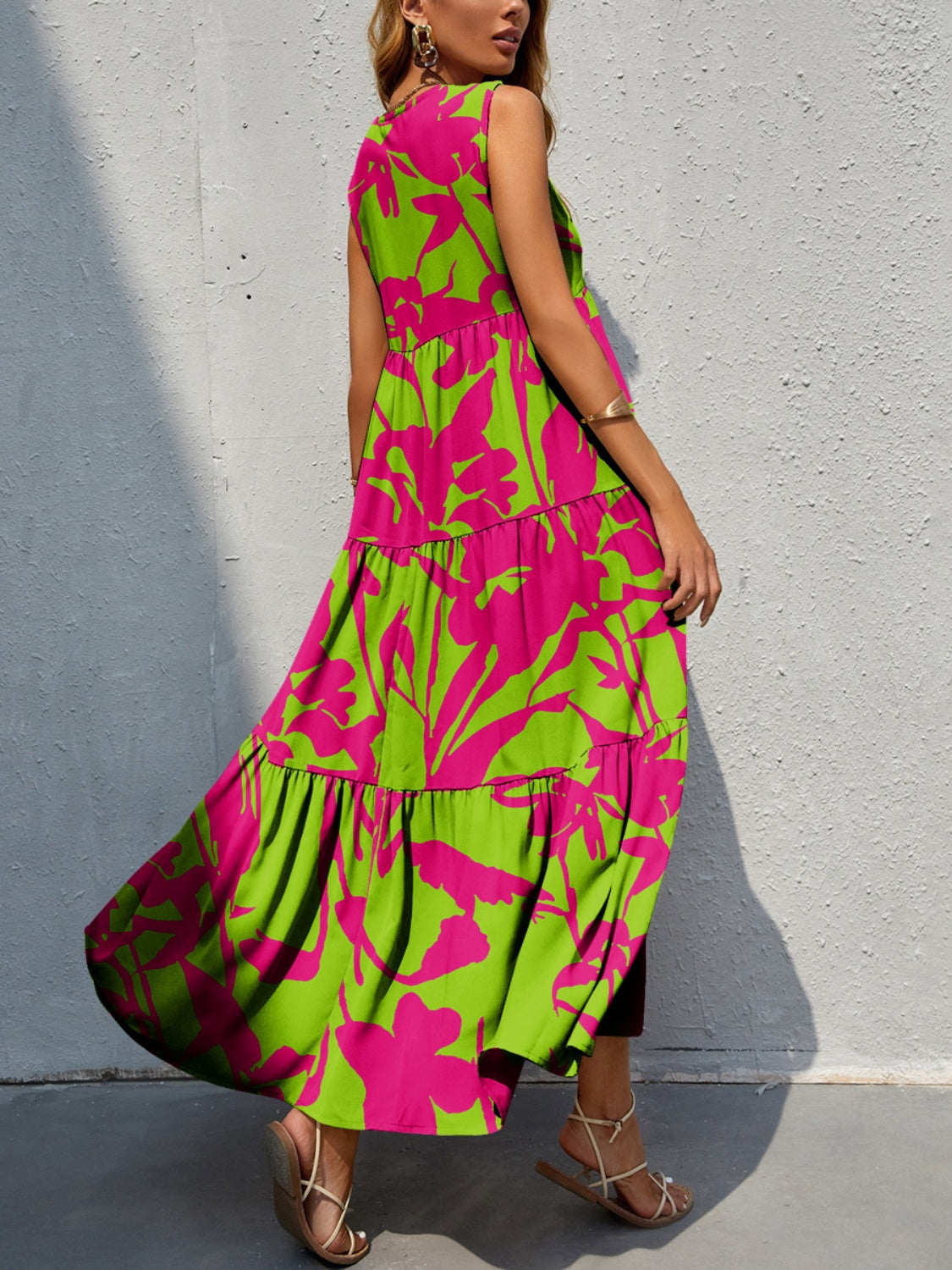 Boho Tiered Summer Midi Dress - Flowy Bohemian Maxi Dress for Women | Perfect for Beach Vacations, Music Festivals & Casual Outings