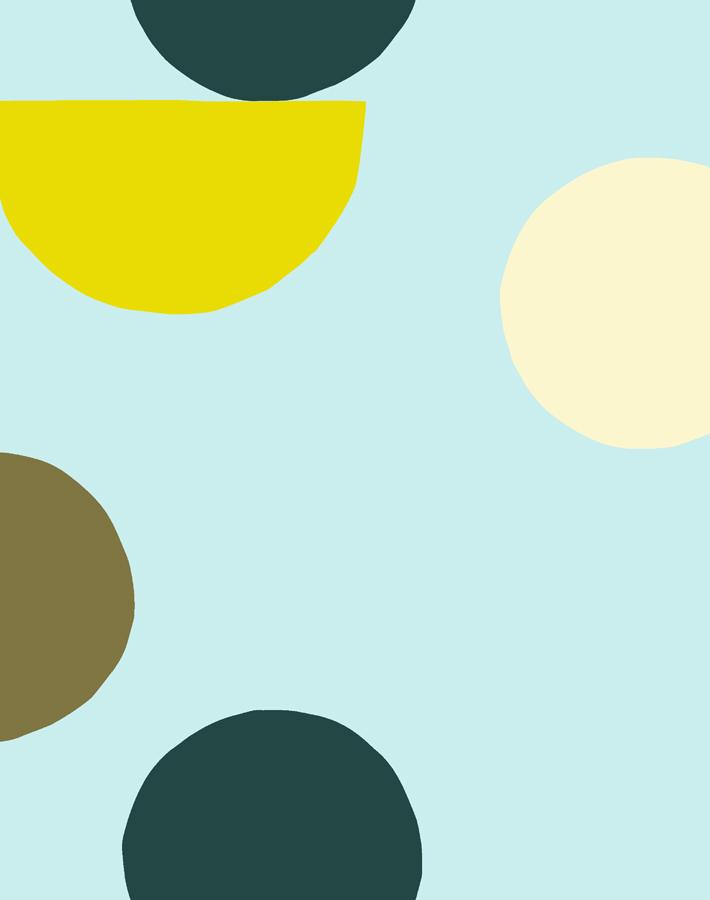 Clare V. Mid Century Dots Wallpaper in Mint Green - Vintage Retro Peel & Stick Wallpaper for Living Room, Bedroom, or Nursery Decor