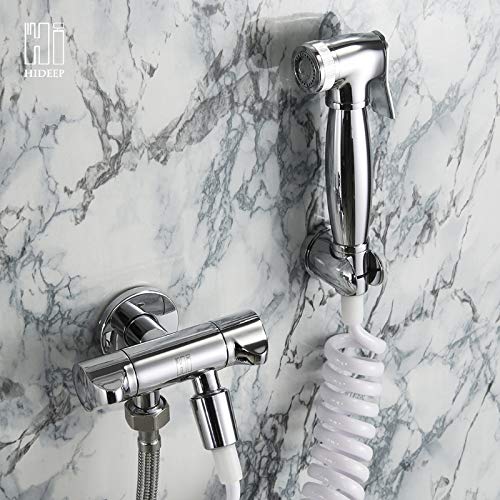Handheld Toilet Sprayer - Dual Switch Brass Shower Spray Head for Bathroom Cleaning, Cloth Diaper Rinse & Pet Washing | Round Spray Gun Design | Perfect for Baby Care, Pet Grooming & Household Hygiene