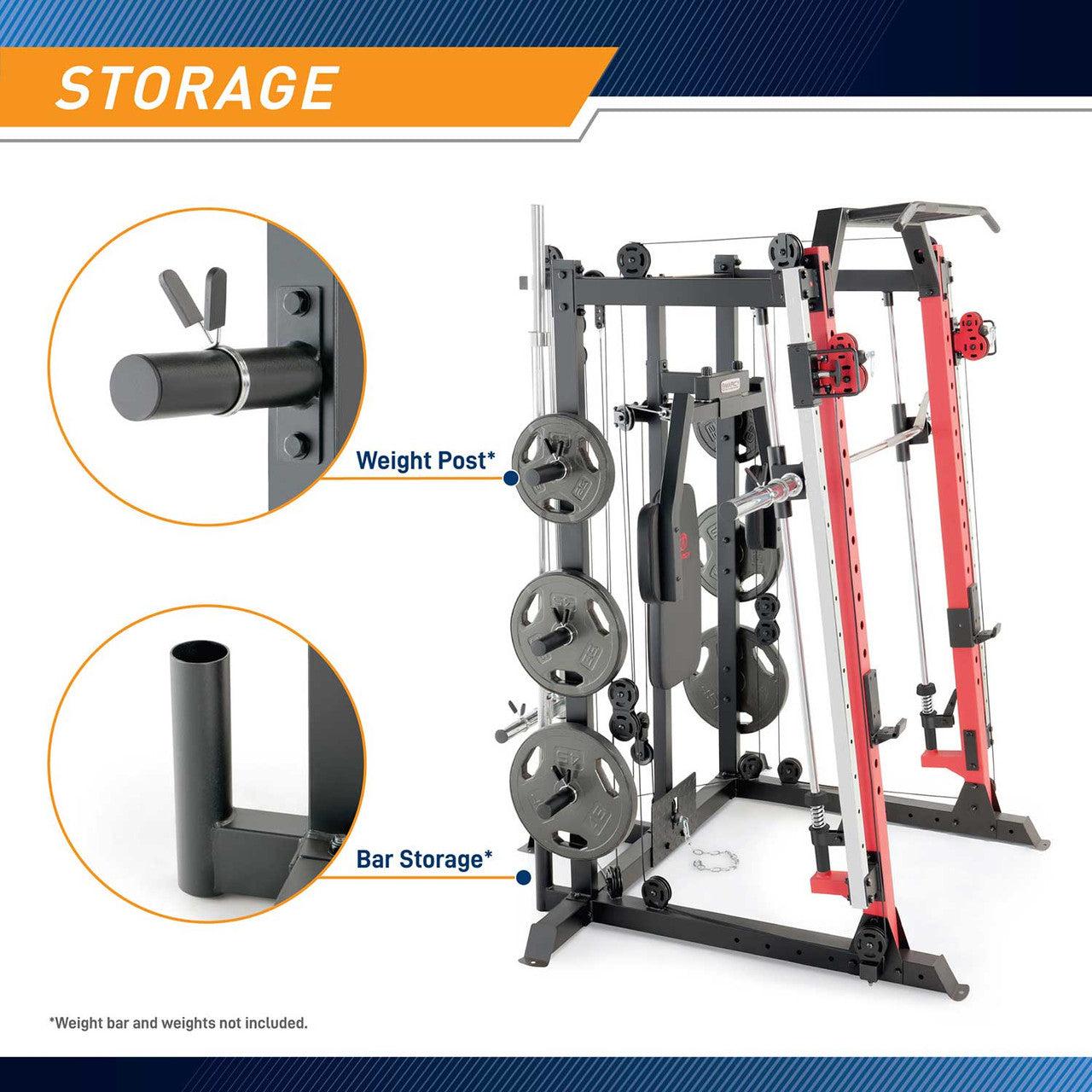 Marcy SM 4033 Smith Machine & Power Cage System with Pull-Up Bar, Landmine Station - Home Gym Strength Training Equipment for Weightlifting & Fitness Workouts