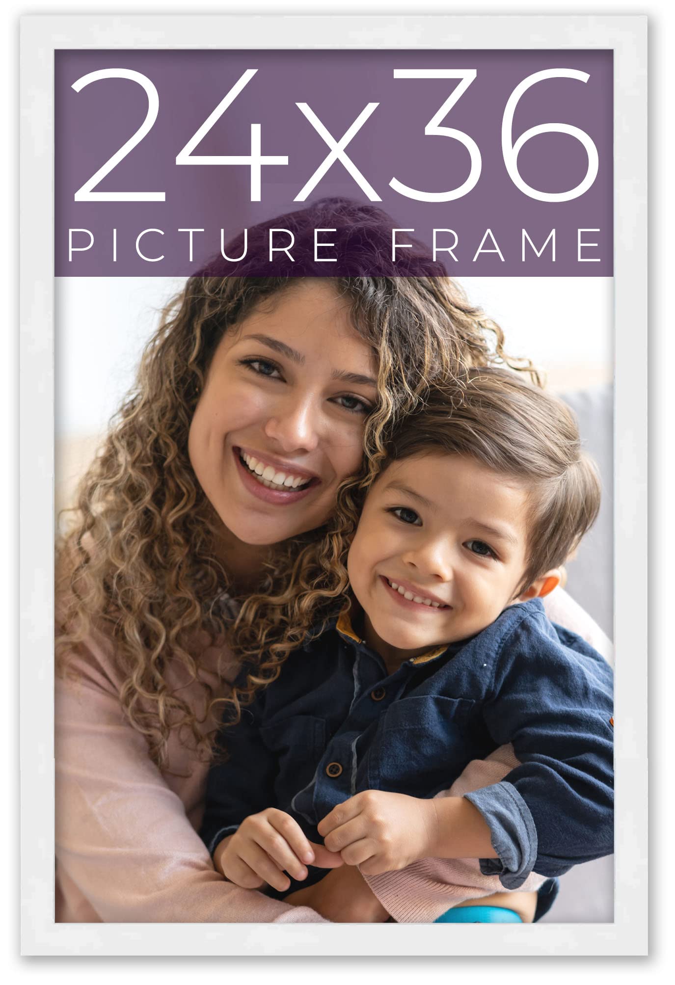 24x36 White Real Wood Picture Frame - 0.75