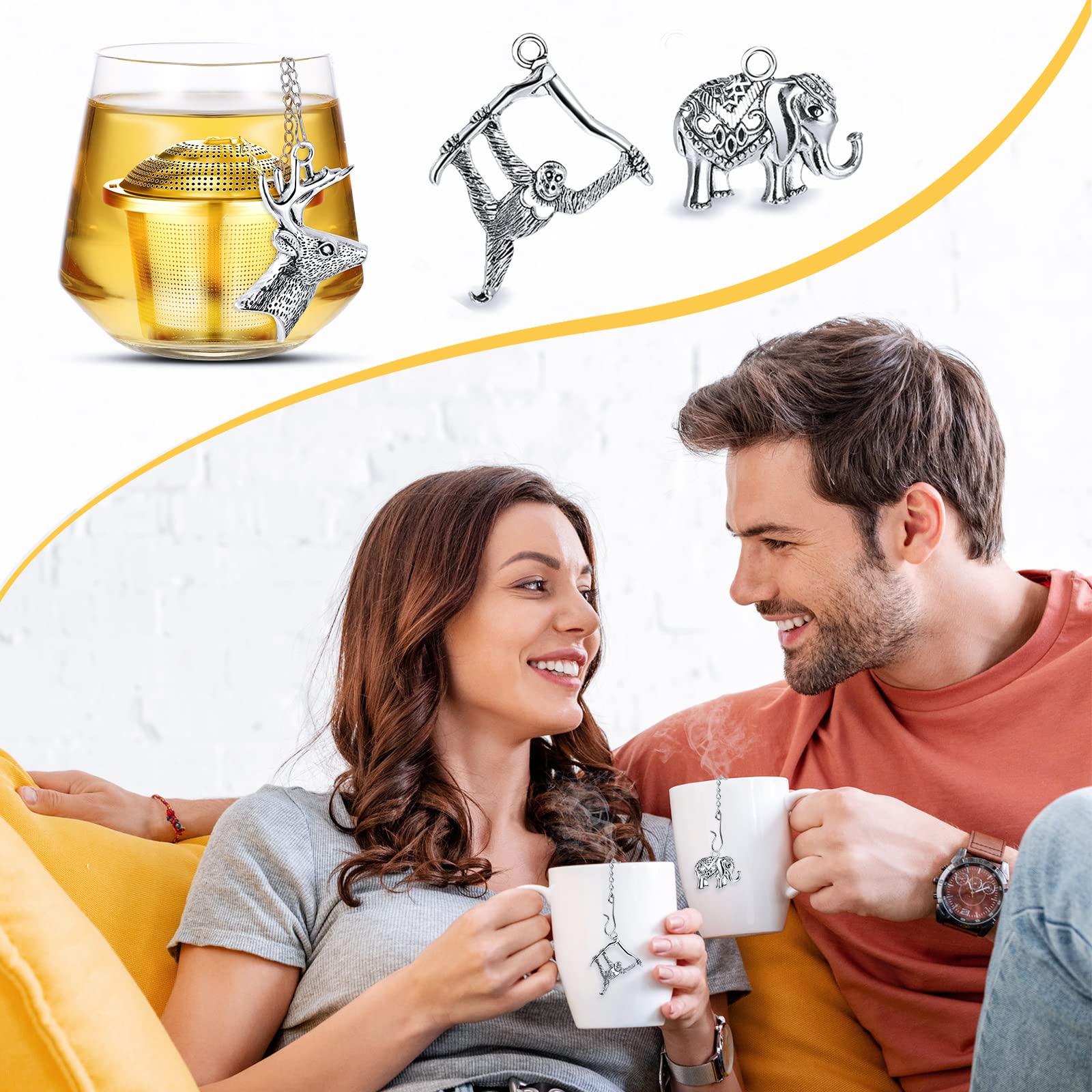 3 Pack Stainless Steel Tea Infusers with Drip Trays - Animal Shaped Loose Leaf Tea Strainer Balls for Tea Brewing | Perfect for Home, Office & Gift Giving