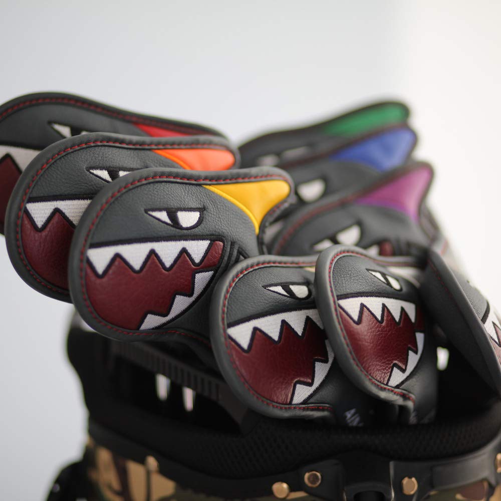 Premium 9-Piece Golf Iron Head Covers Set - Colorful & Durable Club Protectors for Men & Women - Perfect for Golf Course, Driving Range & Travel