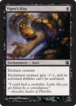 Magic The Gathering - Viper's Kiss (109/249) Foil Card - Theros MTG Expansion | Collectible Trading Card Game for Deck Building & Strategy Battles