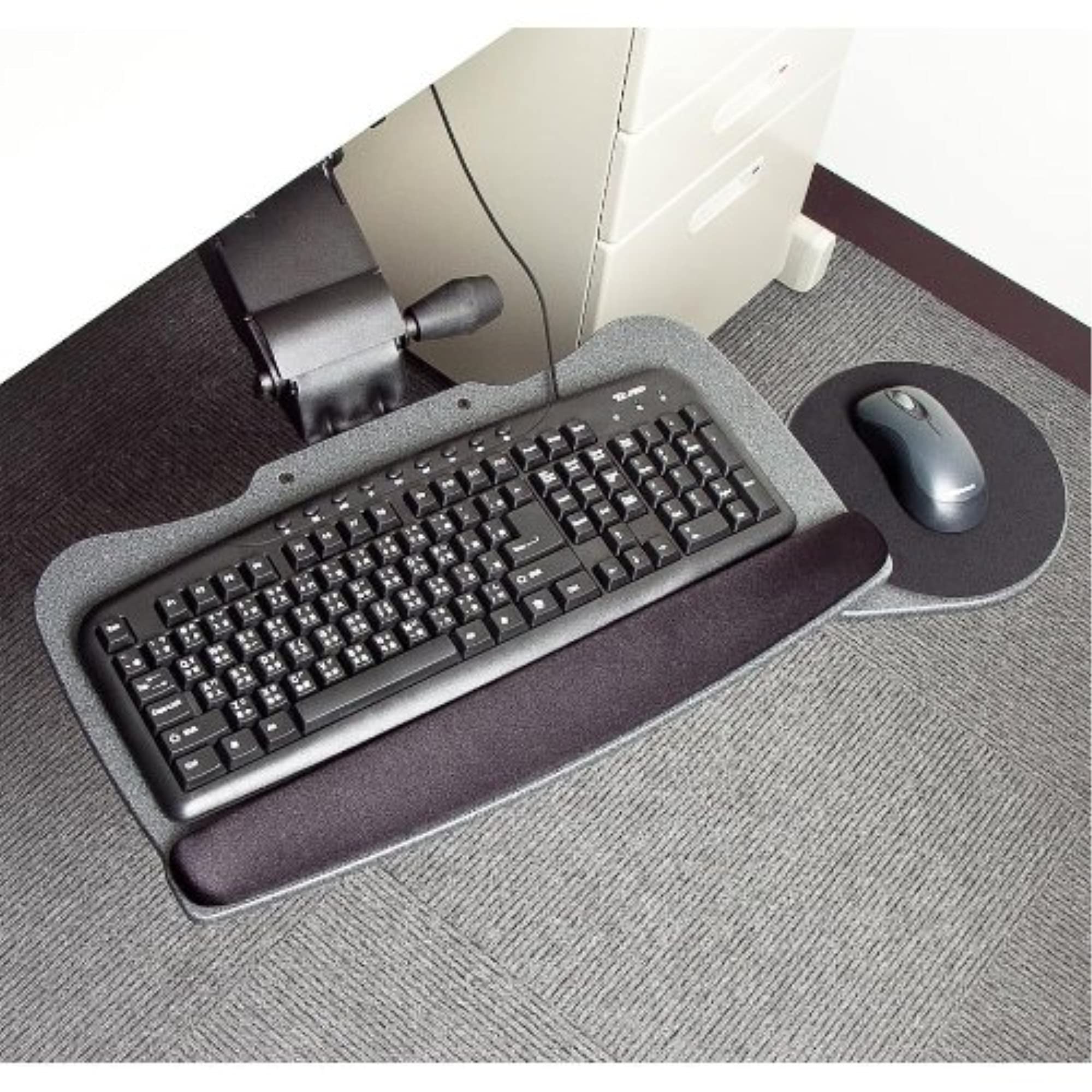 Ergonomic Keyboard and Mouse Tray KS-849 - Adjustable Under Desk Computer Accessory for Home Office & Gaming Setup