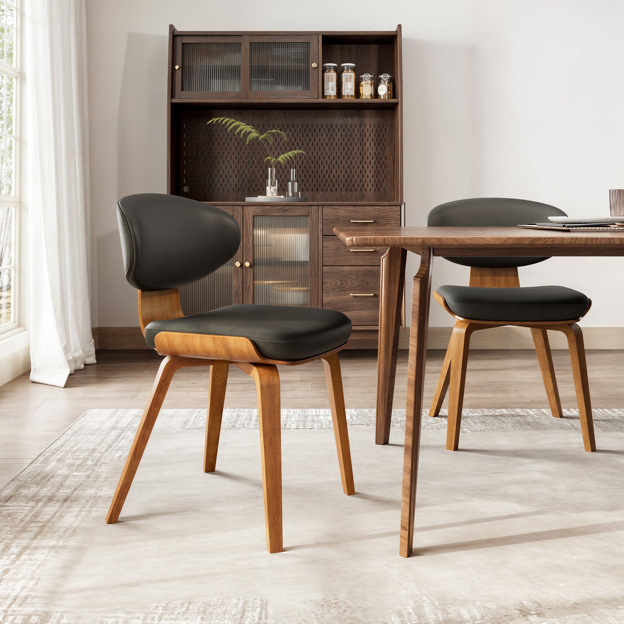 Belmar Genuine Leather Dining Chairs Set of 2 - Modern Upholstered Side Chairs for Kitchen, Dining Room & Breakfast Nook - Comfortable Seating for Home & Restaurant