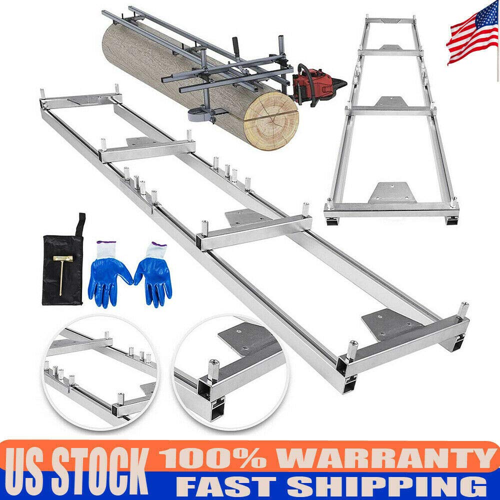 9FT 2.7M Professional Aluminum Chainsaw Mill Guide System - Heavy Duty Reinforced Timber Ladder Track for Wood Lumber Board Cutting | Perfect for DIY Woodworking, Tree Milling, and Timber Framing Projects
