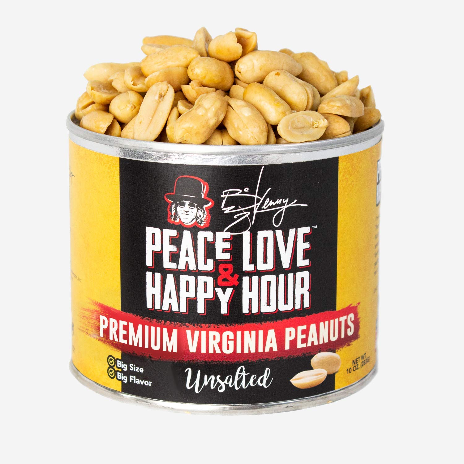 Unsalted Premium Virginia Peanuts - 10 oz Can | Non-GMO, Gluten-Free Snack for Parties, Hiking & Healthy Eating